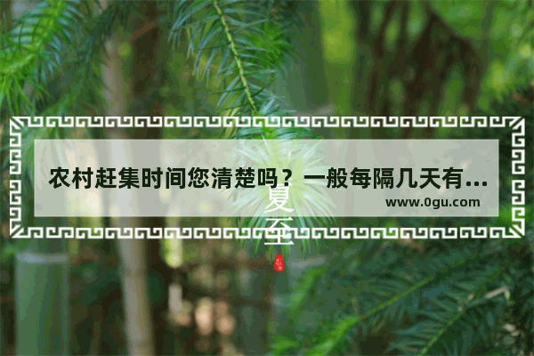 农村赶集时间您清楚吗？一般每隔几天有一次