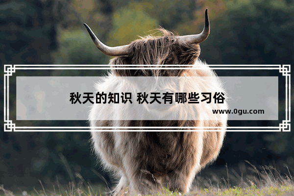 秋天的知识 秋天有哪些习俗