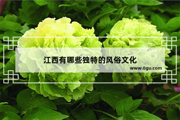 江西有哪些独特的风俗文化