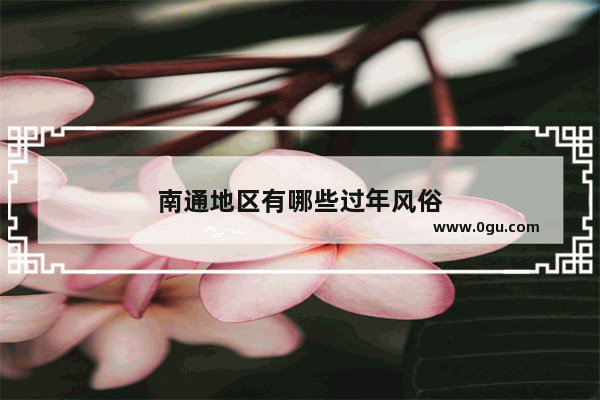 南通地区有哪些过年风俗