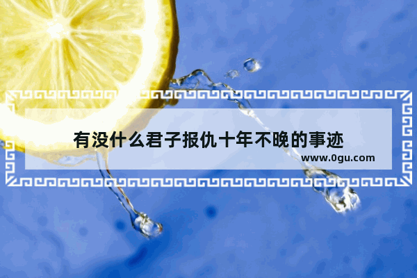 有没什么君子报仇十年不晚的事迹