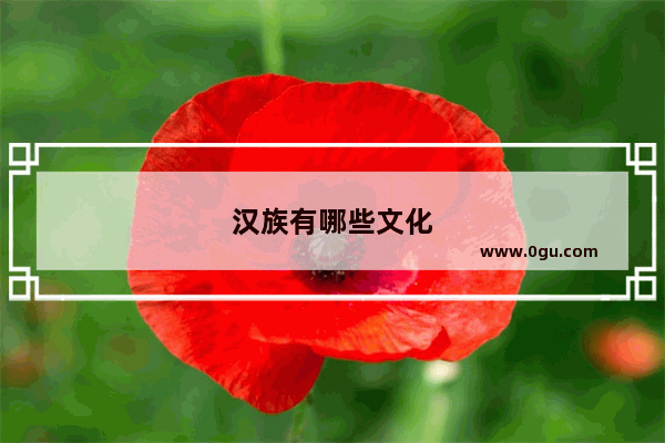 汉族有哪些文化