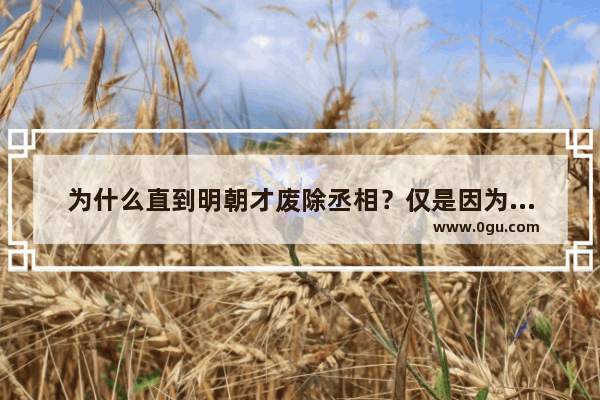 为什么直到明朝才废除丞相？仅是因为政务繁多吗