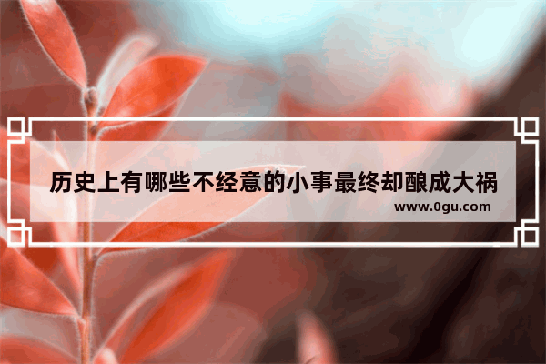 历史上有哪些不经意的小事最终却酿成大祸