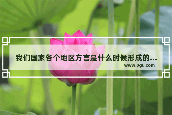 我们国家各个地区方言是什么时候形成的？怎么形成的