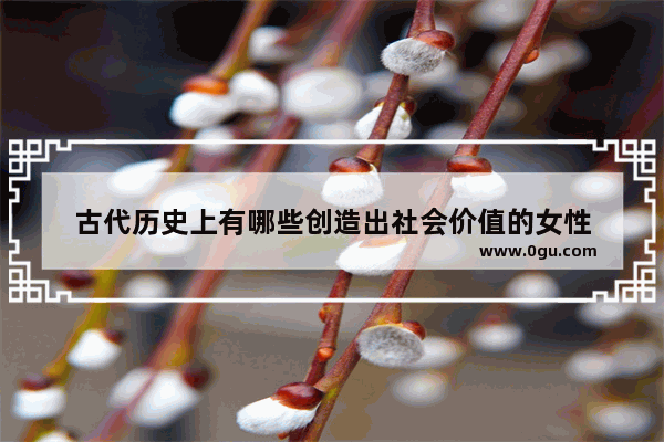 古代历史上有哪些创造出社会价值的女性