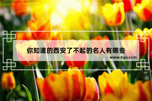 你知道的西安了不起的名人有哪些