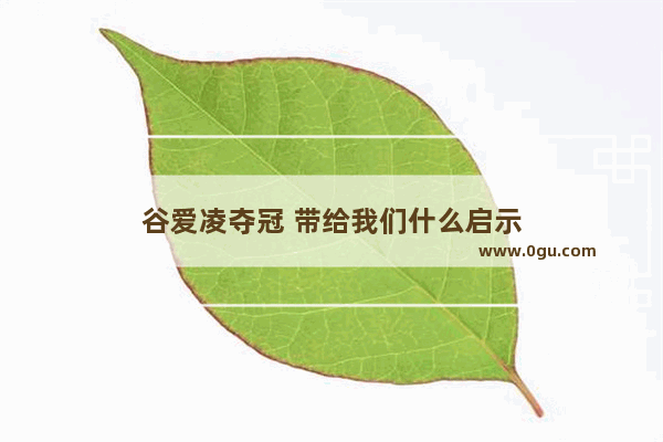 谷爱凌夺冠 带给我们什么启示