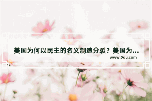 美国为何以民主的名义制造分裂？美国为何推行唯我独尊的单边主义