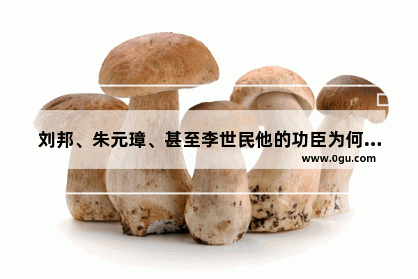 刘邦、朱元璋、甚至李世民他的功臣为何都是草莽英雄