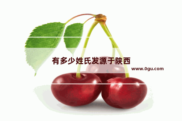 有多少姓氏发源于陕西