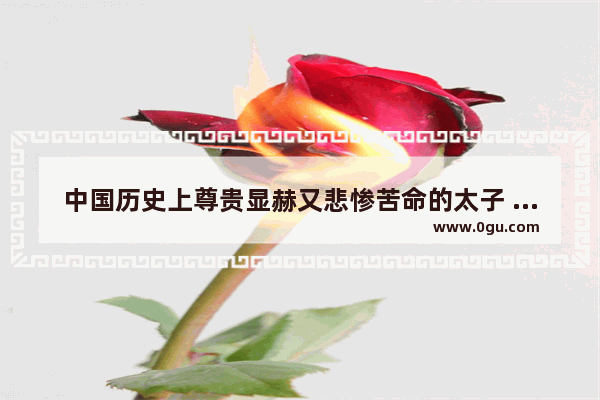 中国历史上尊贵显赫又悲惨苦命的太子 你觉得前十该怎么排