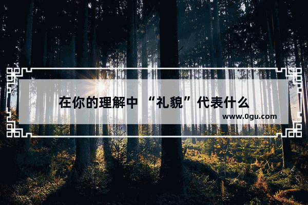 在你的理解中 “礼貌”代表什么