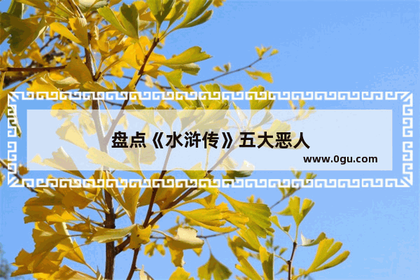 盘点《水浒传》五大恶人