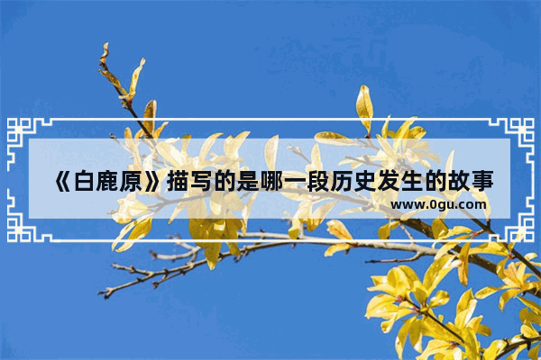 《白鹿原》描写的是哪一段历史发生的故事