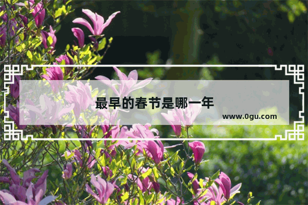 最早的春节是哪一年