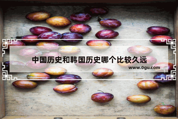中国历史和韩国历史哪个比较久远