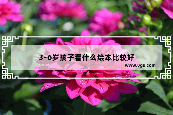 3~6岁孩子看什么绘本比较好