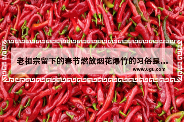 老祖宗留下的春节燃放烟花爆竹的习俗是应该取缔还是应该留传