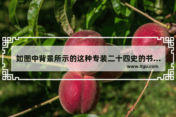 如图中背景所示的这种专装二十四史的书柜 最初是谁设计的