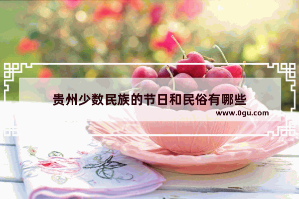 贵州少数民族的节日和民俗有哪些