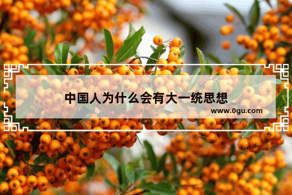 中国人为什么会有大一统思想