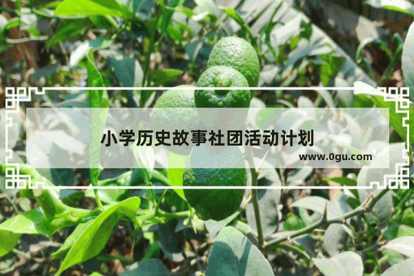 小学历史故事社团活动计划