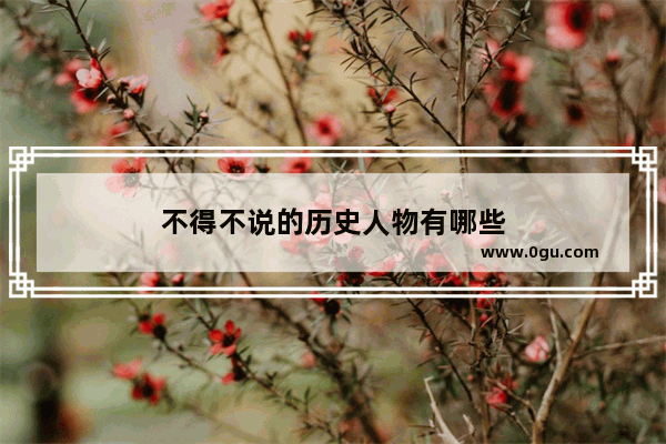 不得不说的历史人物有哪些