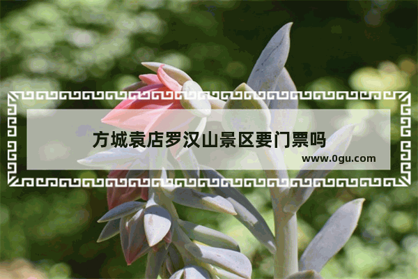 方城袁店罗汉山景区要门票吗
