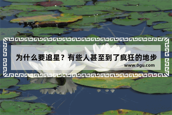为什么要追星？有些人甚至到了疯狂的地步