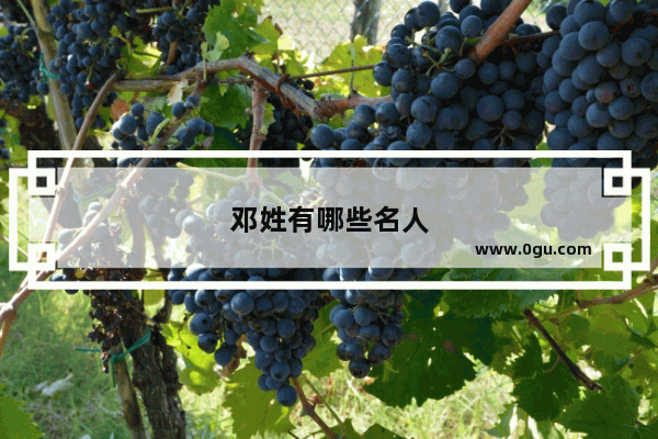 邓姓有哪些名人