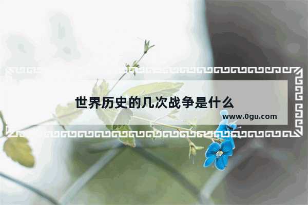 世界历史的几次战争是什么