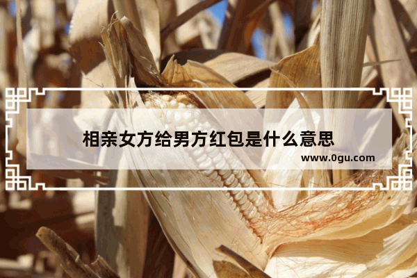 相亲女方给男方红包是什么意思