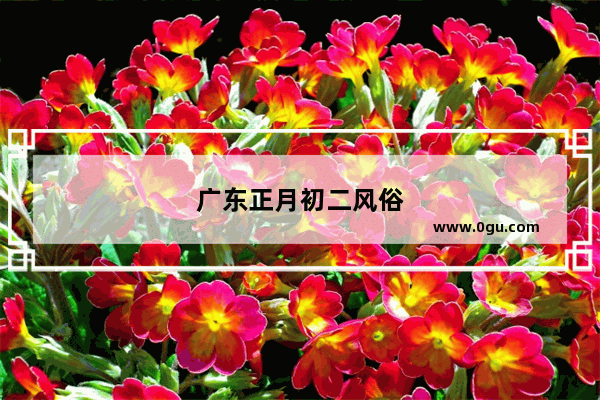 广东正月初二风俗
