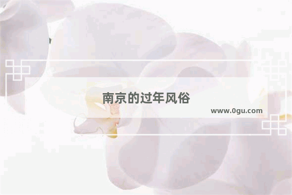南京的过年风俗
