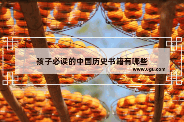 孩子必读的中国历史书籍有哪些