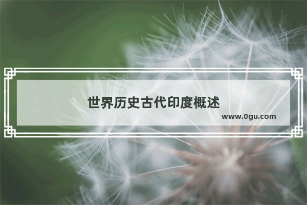 世界历史古代印度概述