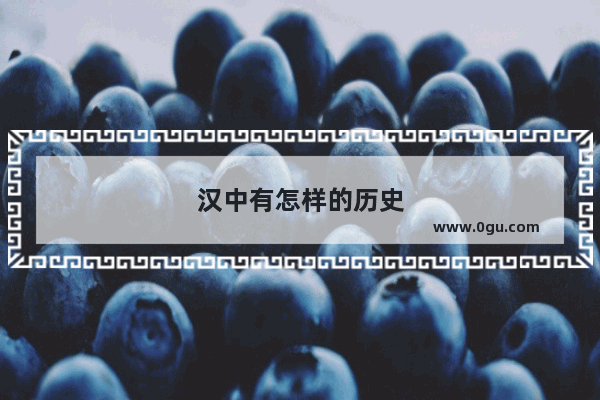 汉中有怎样的历史