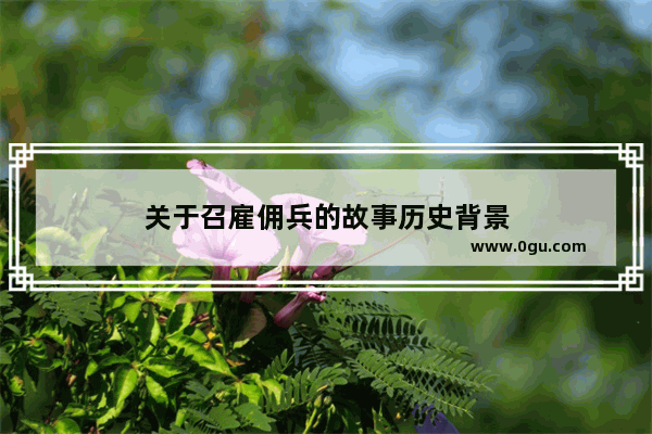关于召雇佣兵的故事历史背景