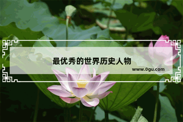 最优秀的世界历史人物