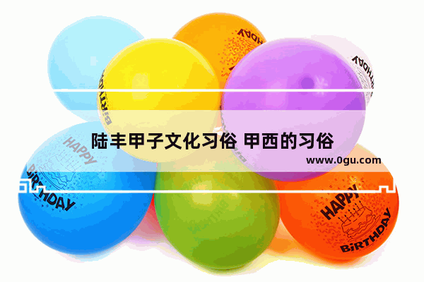 陆丰甲子文化习俗 甲西的习俗