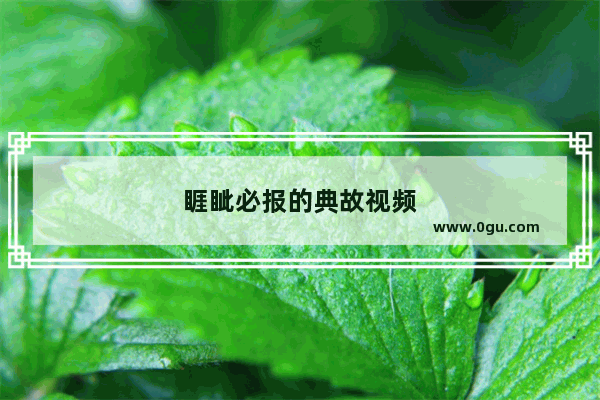 睚眦必报的典故视频