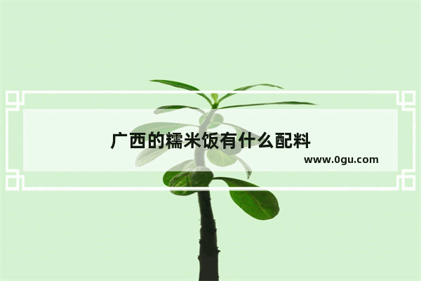 广西的糯米饭有什么配料