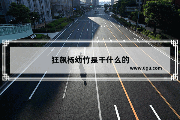 狂飙杨幼竹是干什么的