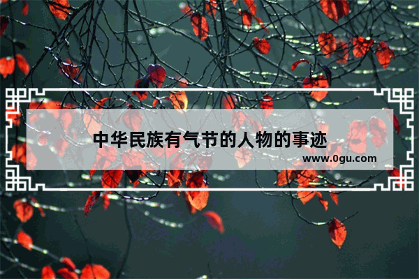 中华民族有气节的人物的事迹