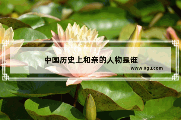 中国历史上和亲的人物是谁