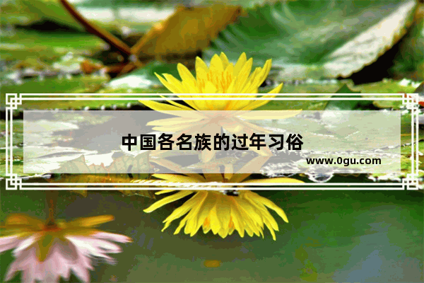中国各名族的过年习俗