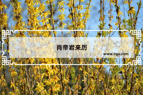 肖帝岩来历