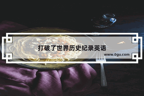 打破了世界历史纪录英语