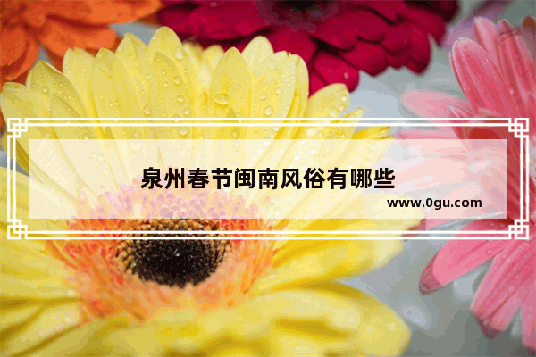 泉州春节闽南风俗有哪些